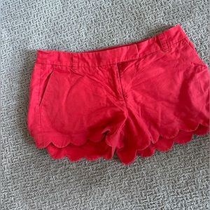 Jcrew factory red scalloped short 3.5”